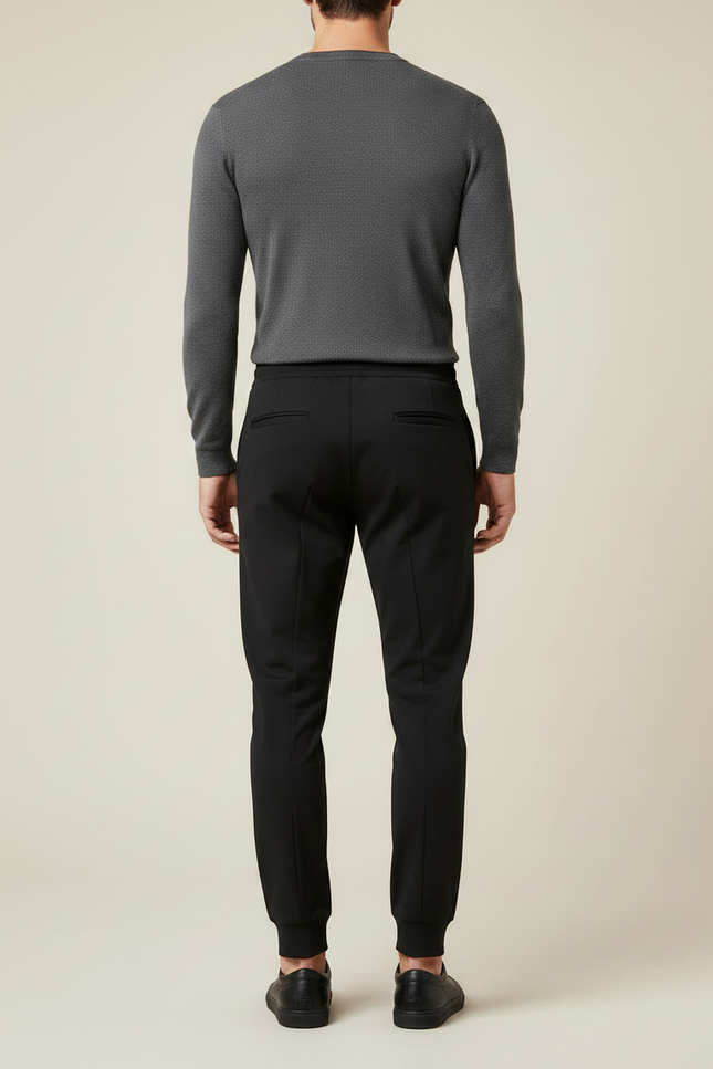 Pantalon Noir Jogger Homme Cordon Décontracté - Polyester - vue 2