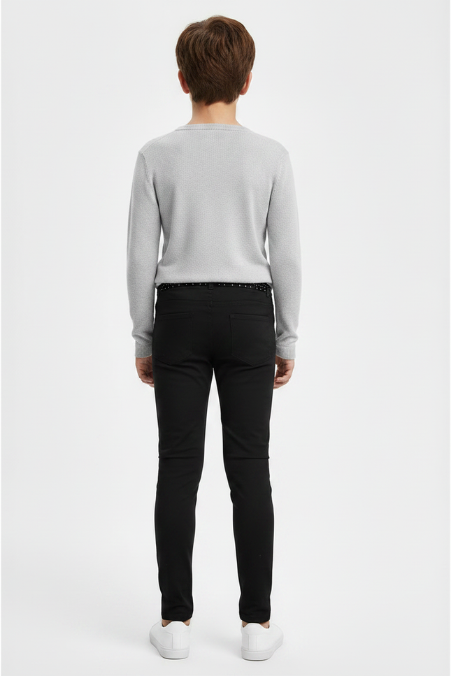 Pantalon Noir Enfant Strass Maille Fille Garçon - Polyester - vue 2