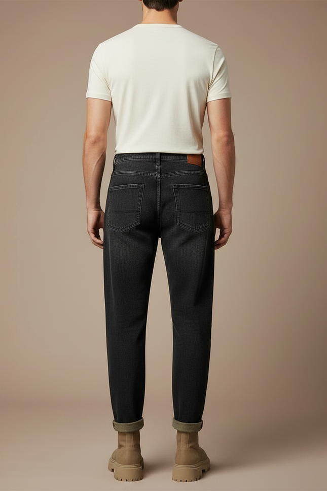 Pantalon Noir Haren Rétro Taille Haute Carotte - Jean - vue 2