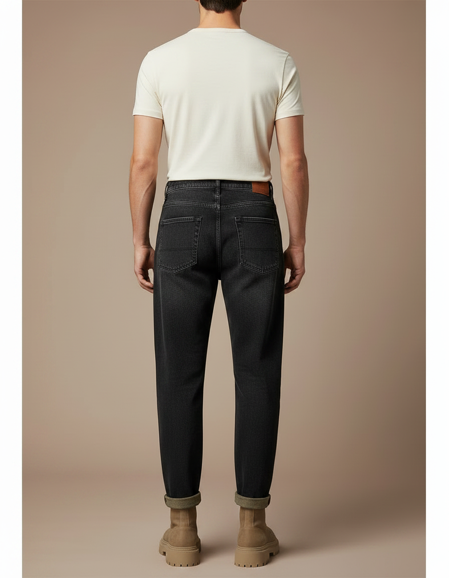 Pantalon Noir Haren Rétro Taille Haute Carotte - Jean - vue 2