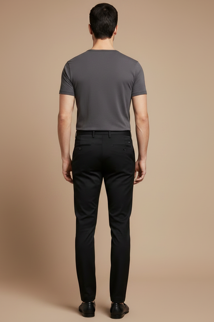 Pantalon Stretch Noir - Polyester - vue 2