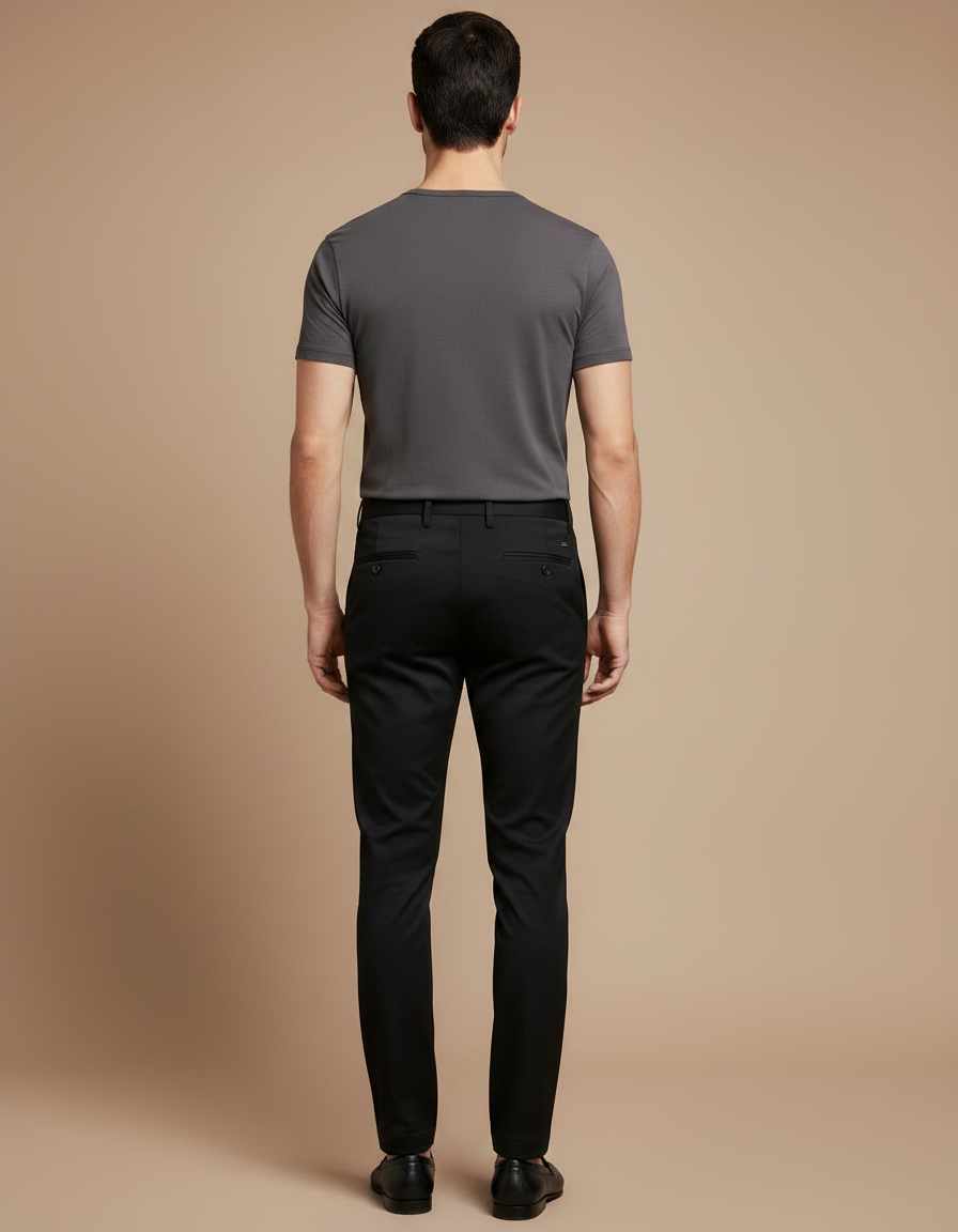 Pantalon Stretch Noir - Polyester - vue 2
