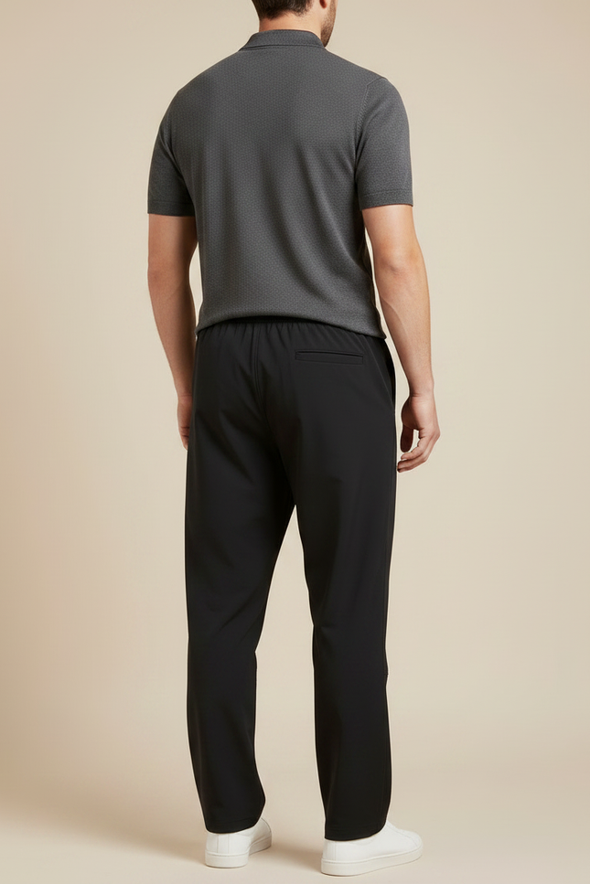 Pantalon Noir Homme Sport Décontracté Ample Droit - Polyester - vue 2