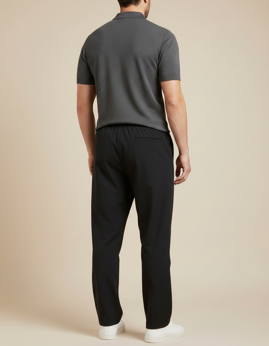 Pantalon Noir Homme Sport Décontracté Ample Droit - Polyester - vue 2