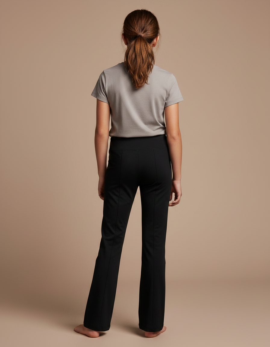Pantalon Noir Évasé Confortable Fille Simple - Polyester - vue 2