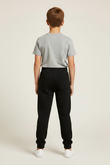 Pantalon Noir Jogging Enfant Coton Sport Décontracté - Molleton - vue 2