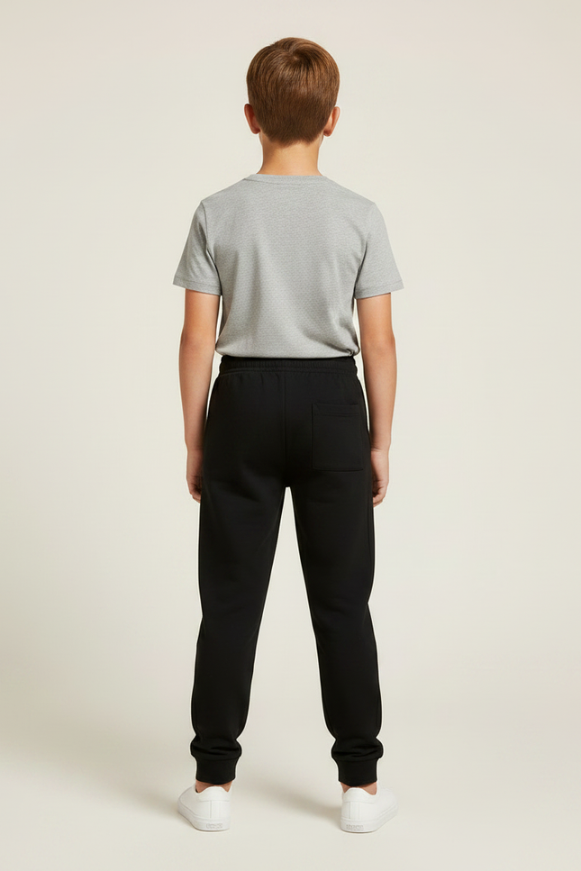 Pantalon Noir Jogging Enfant Coton Sport Décontracté - Molleton - vue 2