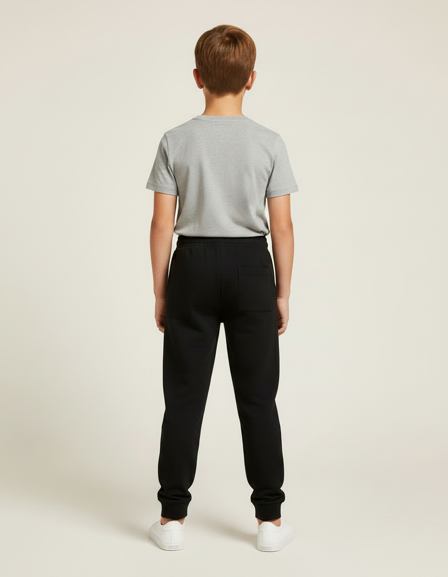 Pantalon Noir Jogging Enfant Coton Sport Décontracté - Molleton - vue 2