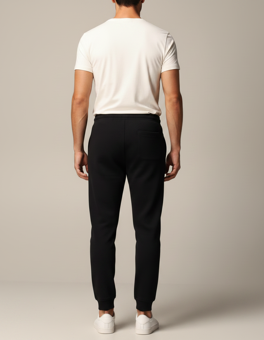 Pantalon Noir Sportswear - Molleton - vue 2