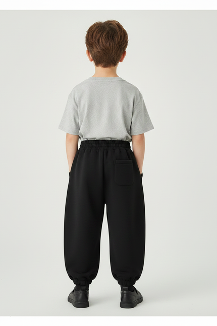 Pantalon Noir Ample Sport Décontracté Enfant - Molleton - vue 2