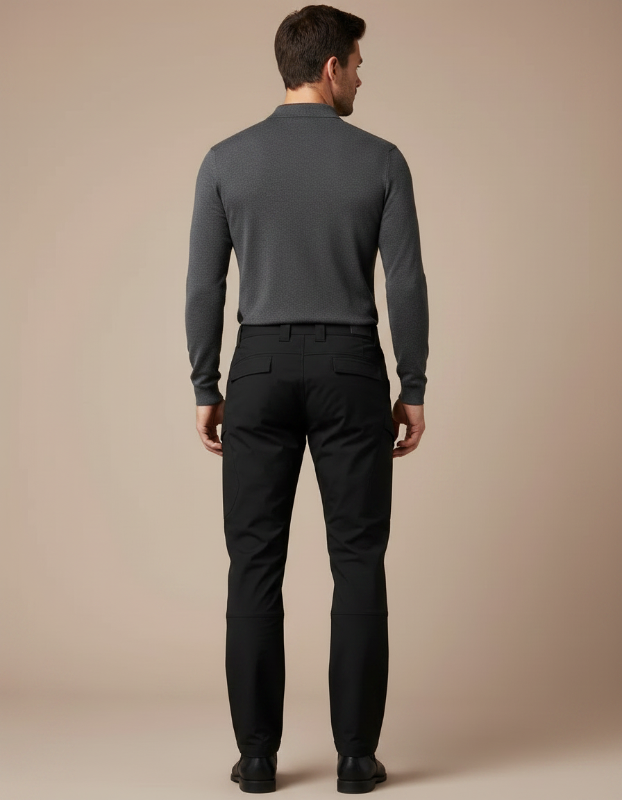 Pantalon Noir Cargo Homme Tactique Multi-Poches Extérieur - Toile - vue 2