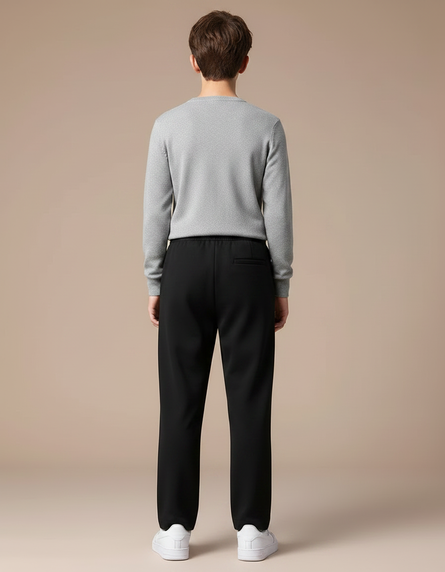 Pantalon Noir Ample Décontracté Velours Garçon - Molleton - vue 2