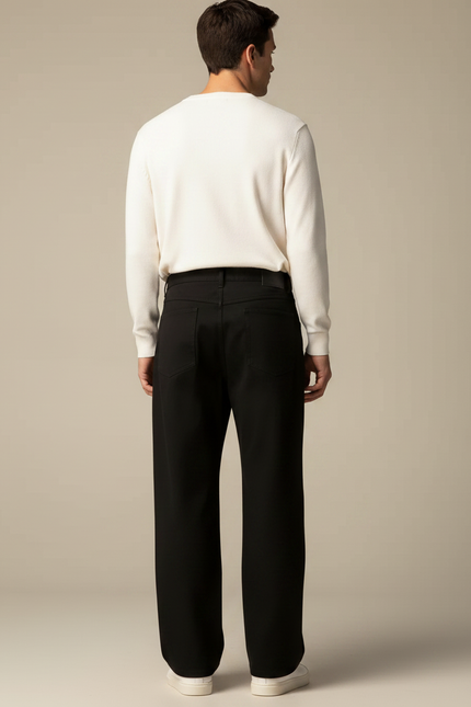 Pantalon Noir Baggy - Gabardine - vue 2