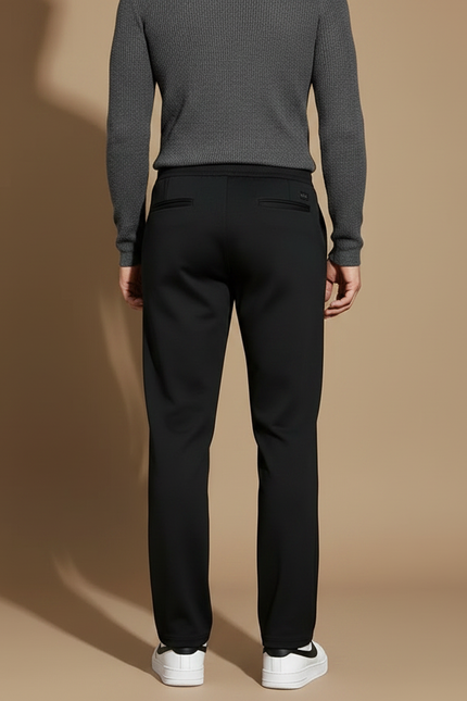 Pantalon Noir Homme Cordon Droit Décontracté - Molleton - vue 2