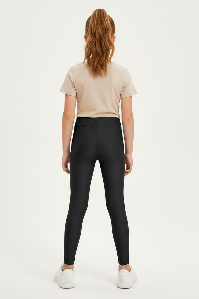 Pantalon Noir Fille Brillant Extensible Sport Confortable - Polyester - vue 2