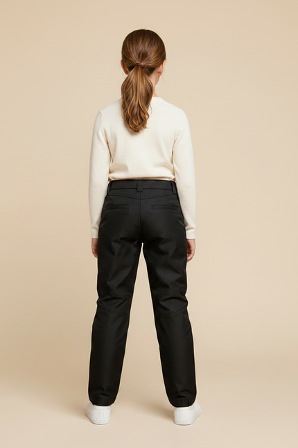 Pantalon Noir Sport Enfant Côtelé Zippé - Polyester - vue 2