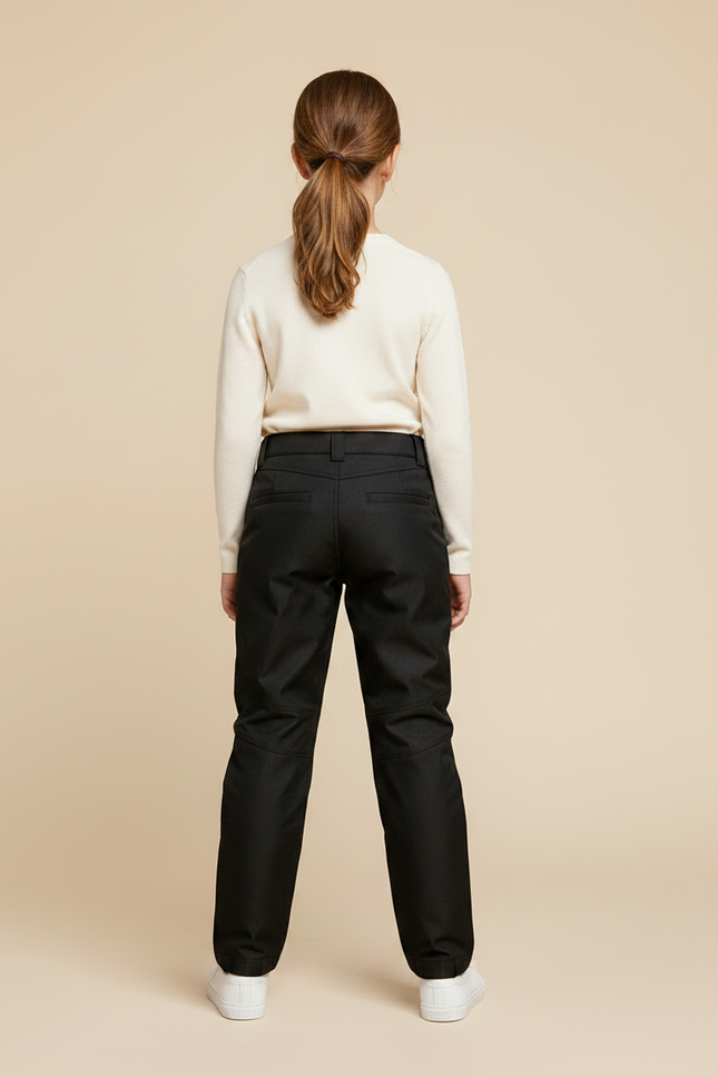 Pantalon Noir Sport Enfant Côtelé Zippé - Polyester - vue 2