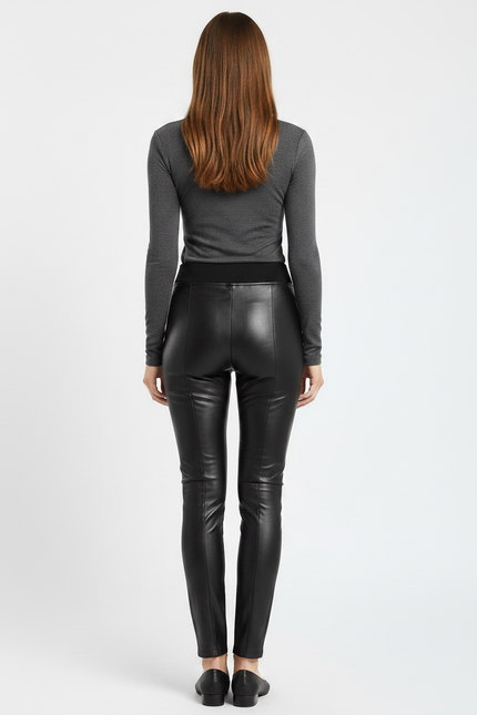 Pantalon Noir Femme Cuir - vue 2