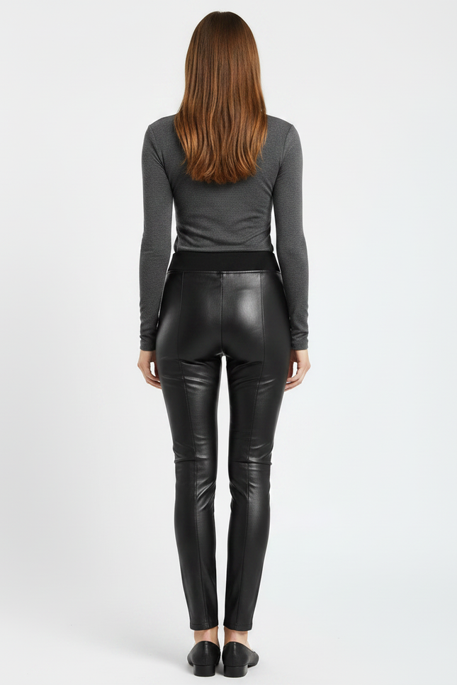 Pantalon Noir Femme Cuir - vue 2