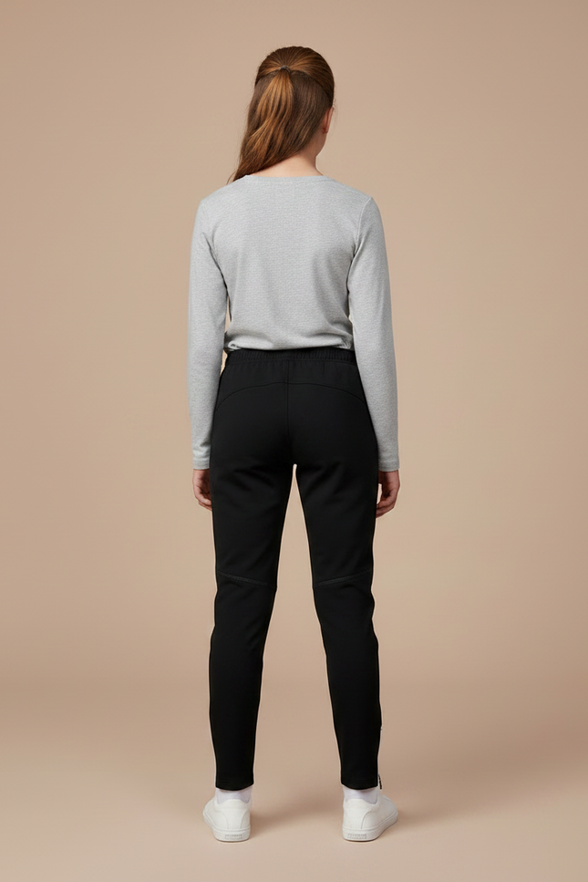 Pantalon Noir Sport Enfant Zippé Réfléchissant - Polyester - vue 2