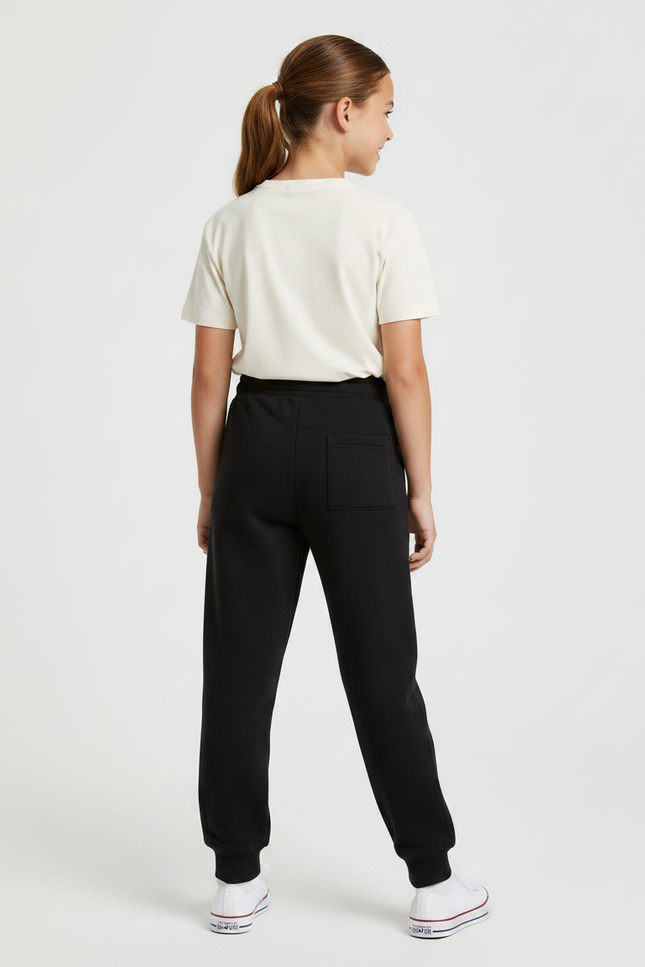 Pantalon Noir Molletonné Sportif Imprimé Confortable Décontracté - vue 2