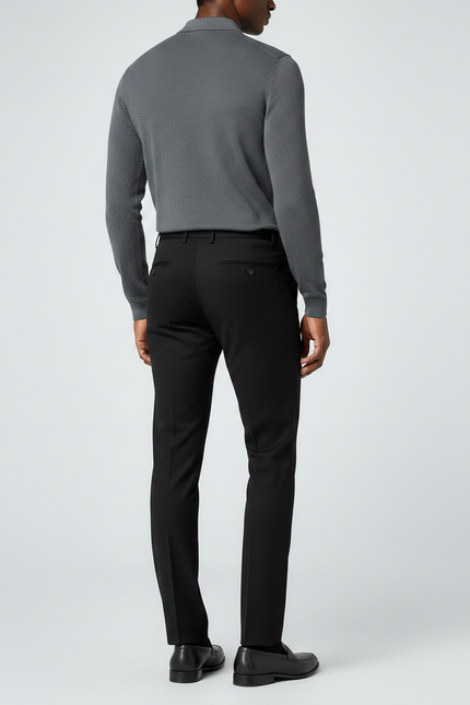 Pantalon Noir Slim Habillé Formel Homme - Polyester - vue 2