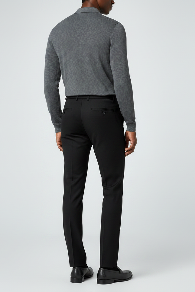 Pantalon Noir Slim Habillé Formel Homme - Polyester - vue 2
