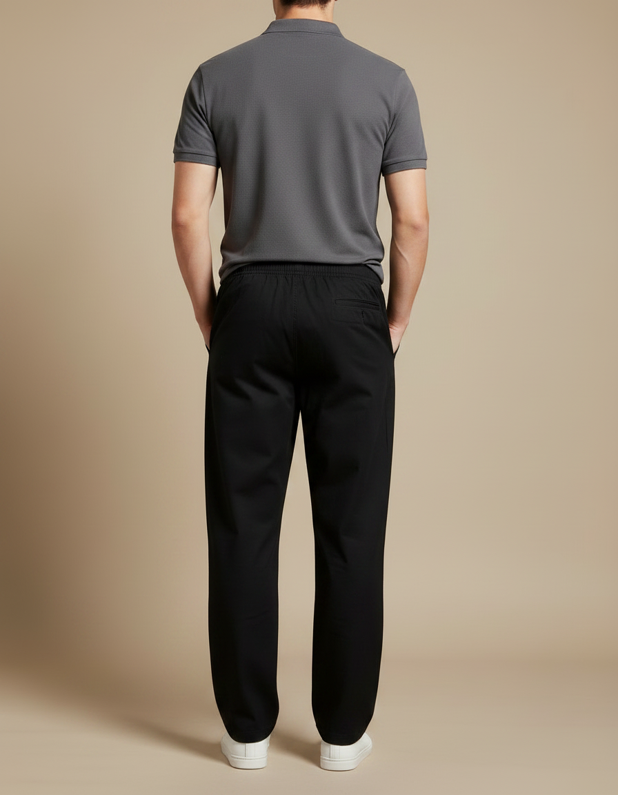Pantalon Noir Straight - Coton - vue 2