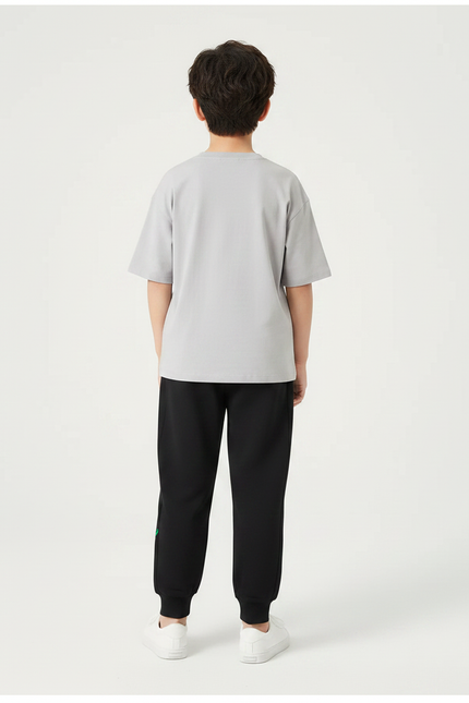 Pantalon Noir Jogging Ample Décontracté Enfant Imprimé - Molleton - vue 2