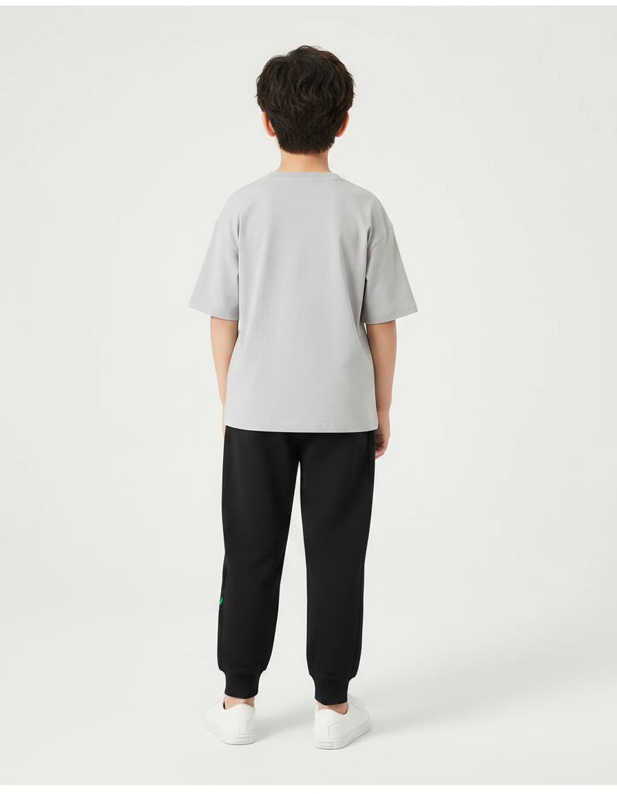 Pantalon Noir Jogging Ample Décontracté Enfant Imprimé - Molleton - vue 2