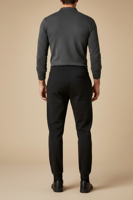 Pantalon Noir Jogging Cordon Logo Sport EA7 - Molleton - vue 2