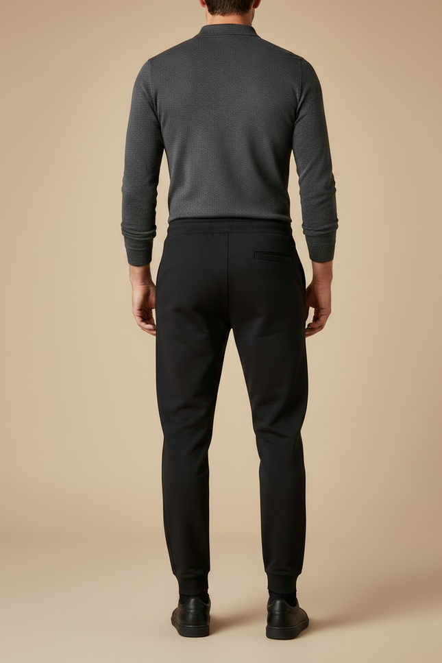Pantalon Noir Jogging Cordon Logo Sport EA7 - Molleton - vue 2