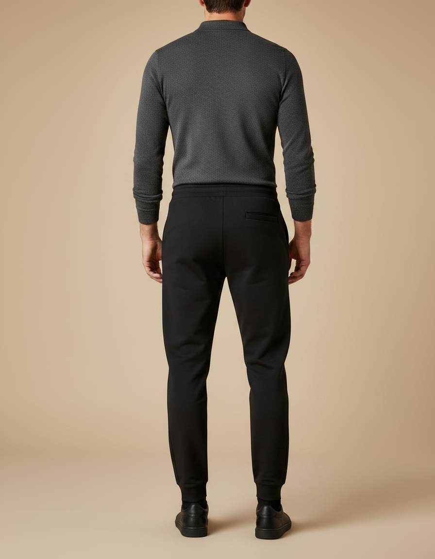 Pantalon Noir Jogging Cordon Logo Sport EA7 - Molleton - vue 2