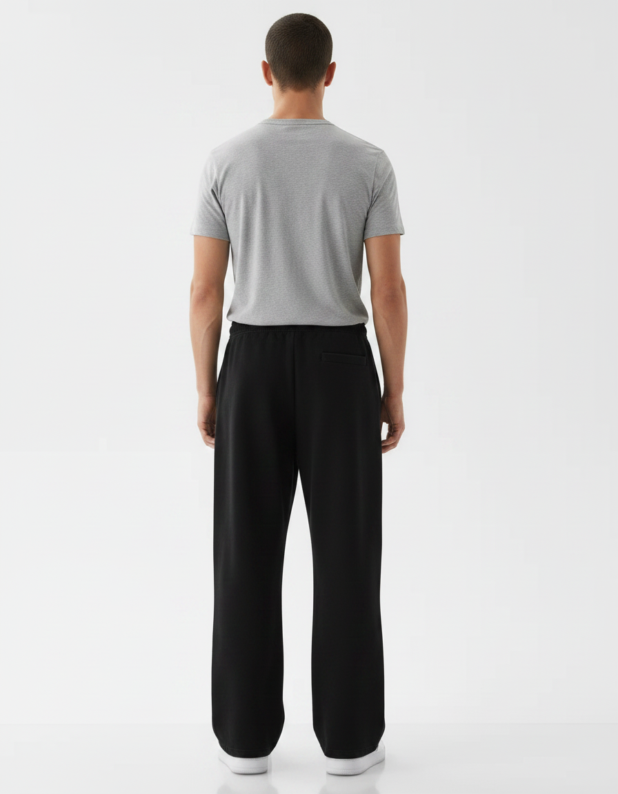 Pantalon Baggy Noir Homme - Molleton - vue 2
