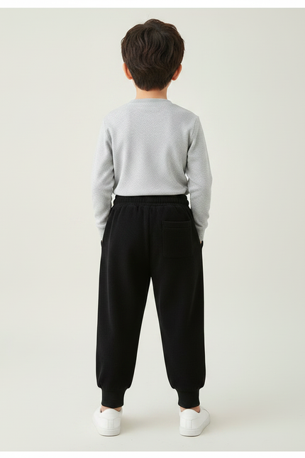 Pantalon Noir Côtelé Confortable Ample Enfant - Cordé - vue 2