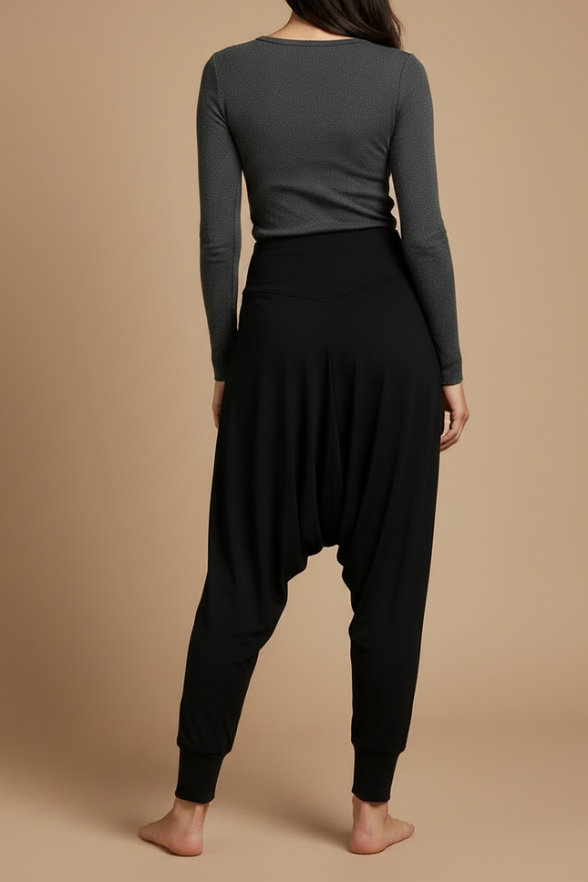 Pantalon Sarouel Noir - Maille - vue 2