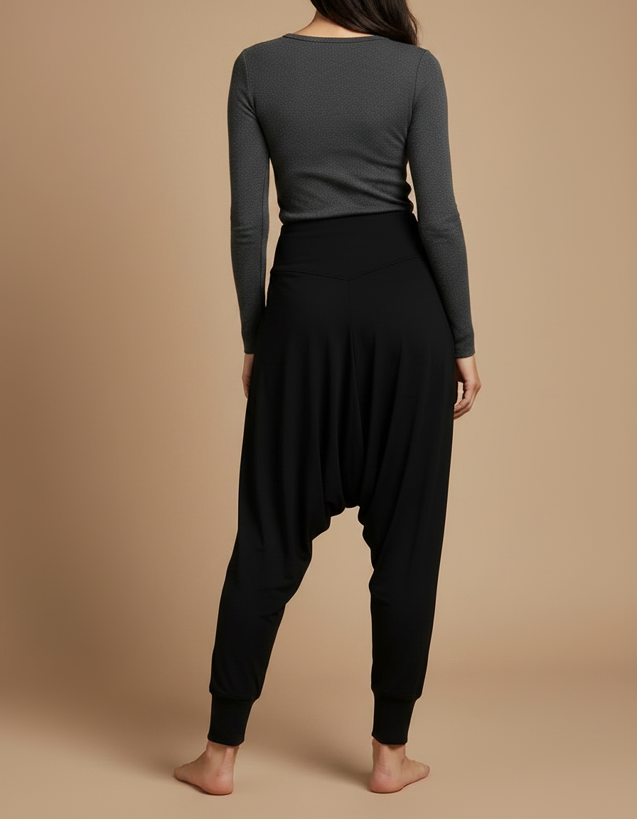 Pantalon Sarouel Noir - Maille - vue 2