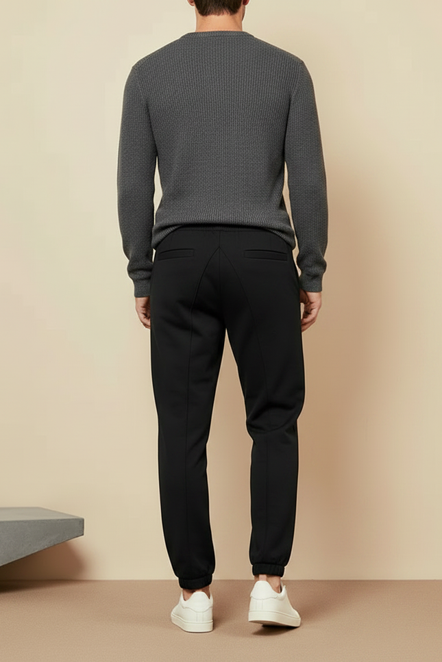 Pantalon Noir Homme Sportif Décontracté Uni - Molleton - vue 2