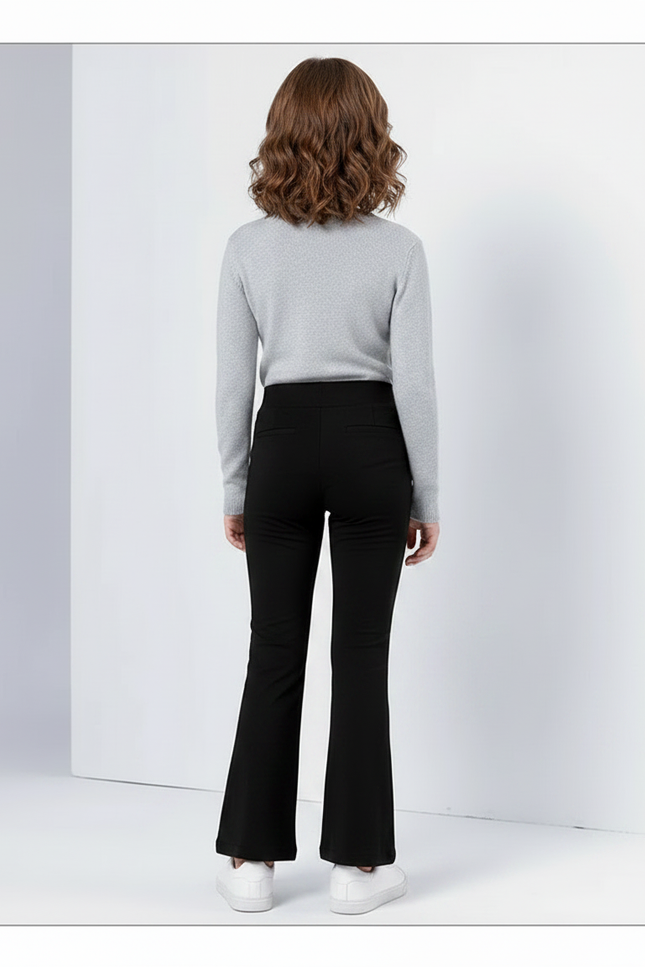 Pantalon Bootcut Noir - Polyester - vue 2