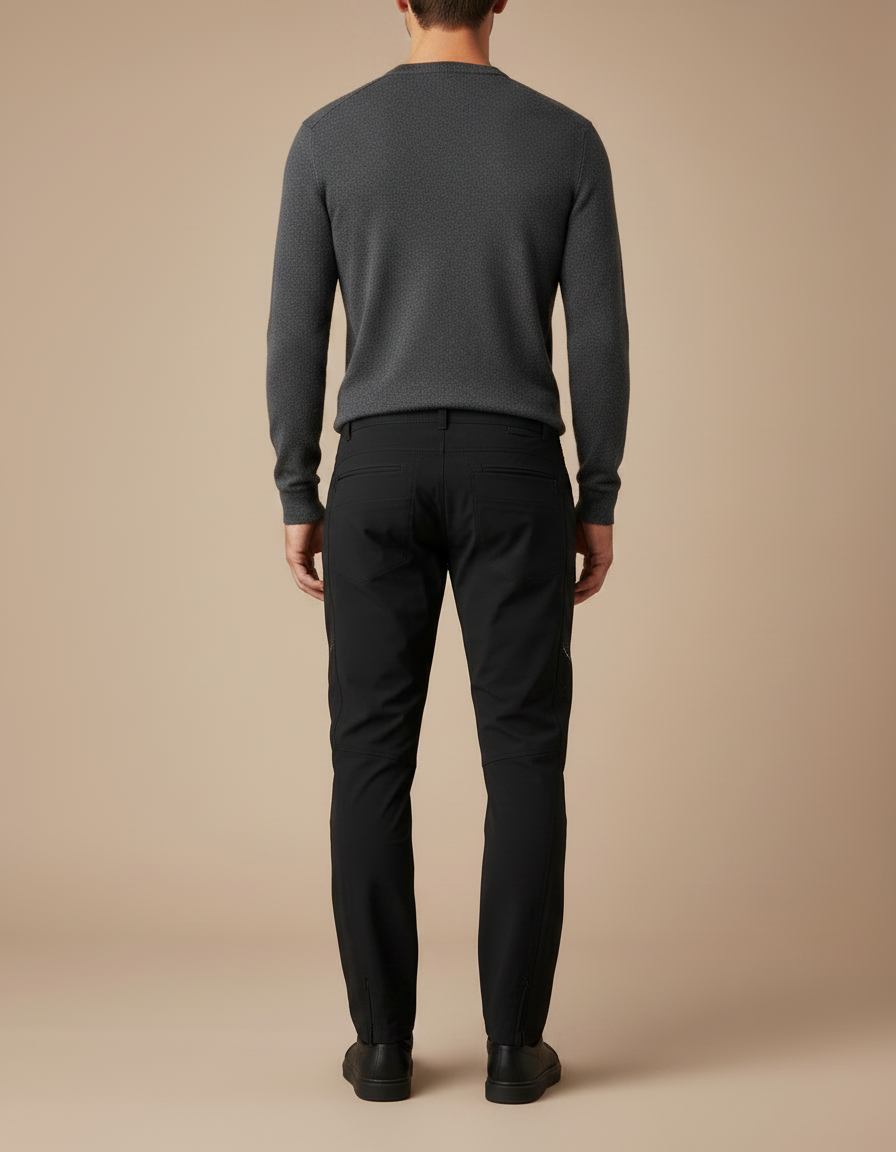 Pantalon Noir Technique Ajusté Respirant Homme - Polyester - vue 2