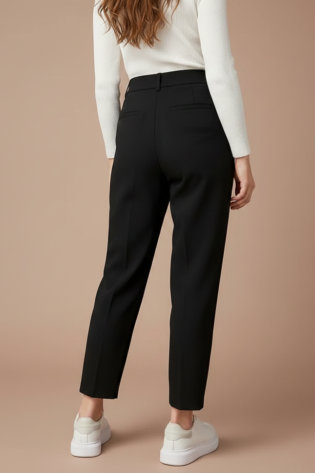 Pantalon Noir Carotte Femme - Polyester - vue 2