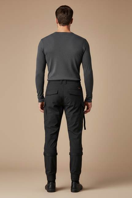 Pantalon Noir Cargo Homme Technique Urbain Ajusté - Polyester - vue 2