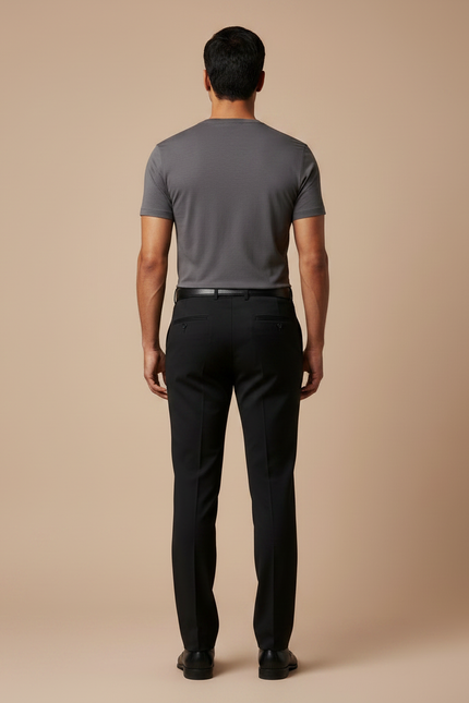 Pantalon De Smoking Noir - Gabardine - vue 2