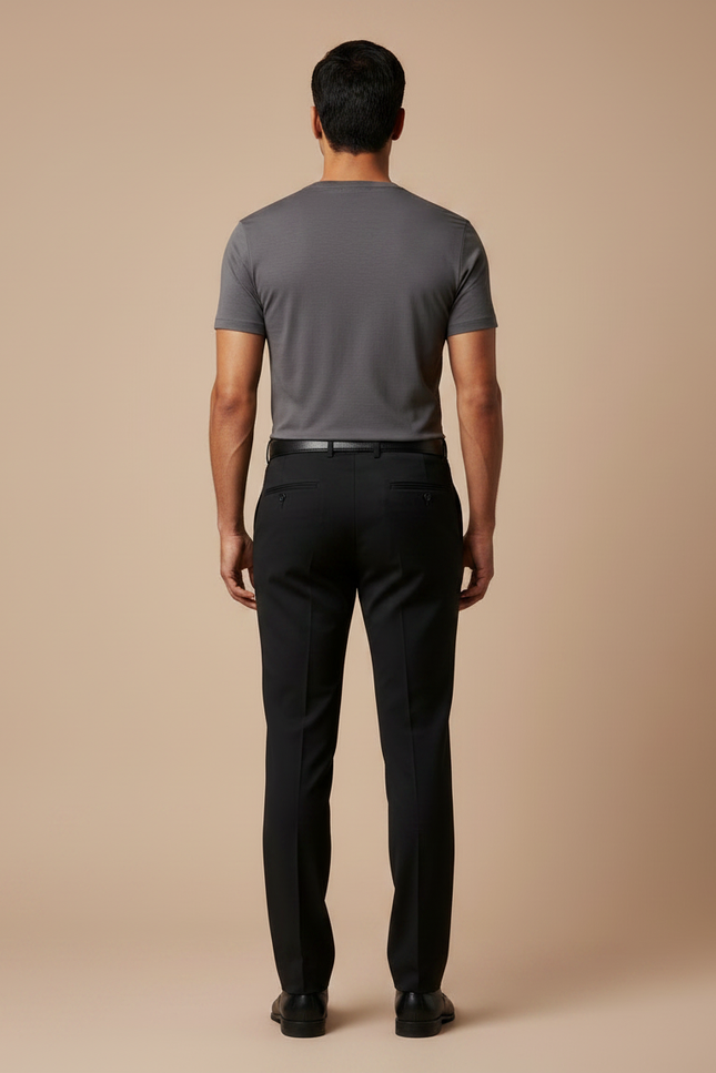 Pantalon De Smoking Noir - Gabardine - vue 2