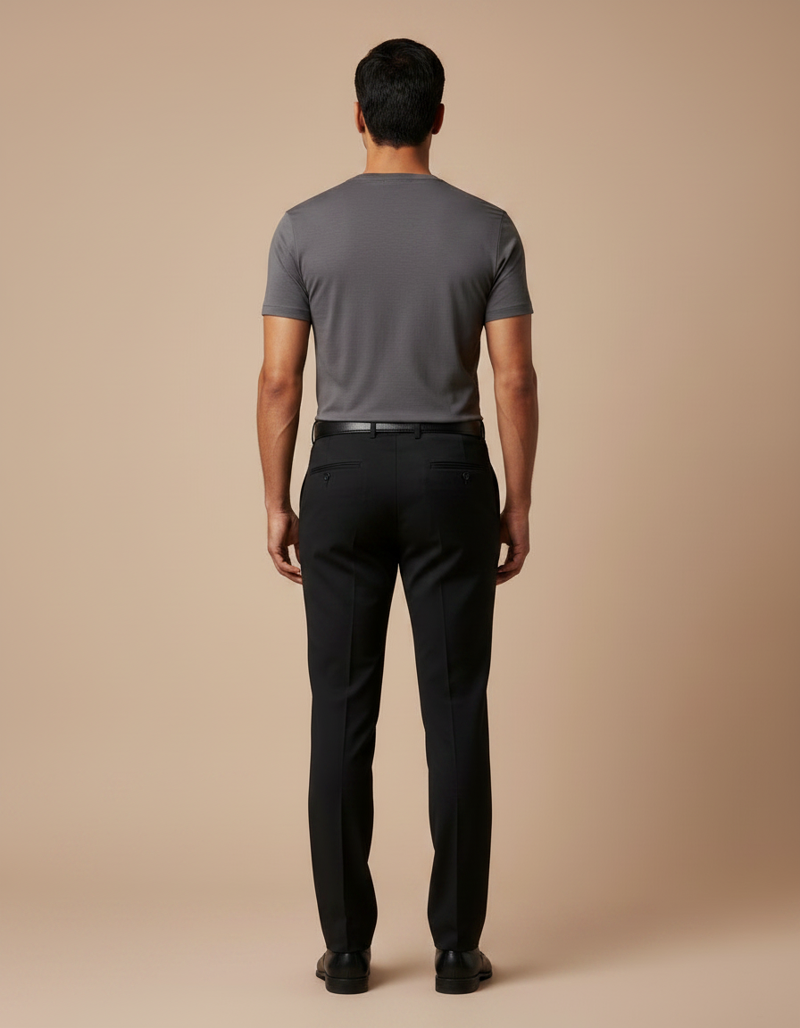 Pantalon De Smoking Noir - Gabardine - vue 2