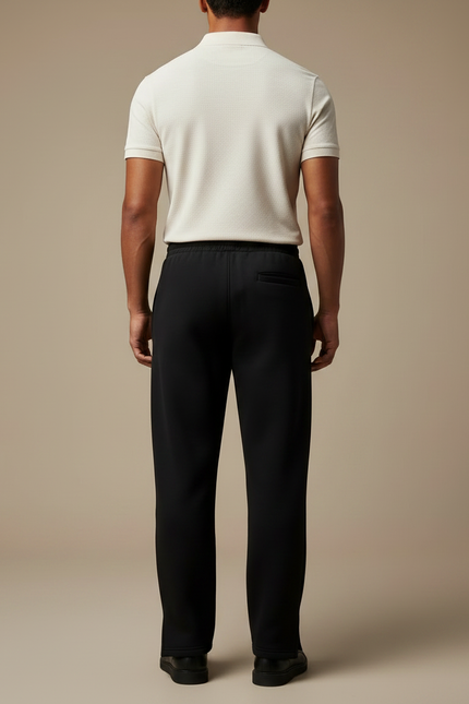 Pantalon Noir Ample Brodé Décontracté Homme - Molleton - vue 2