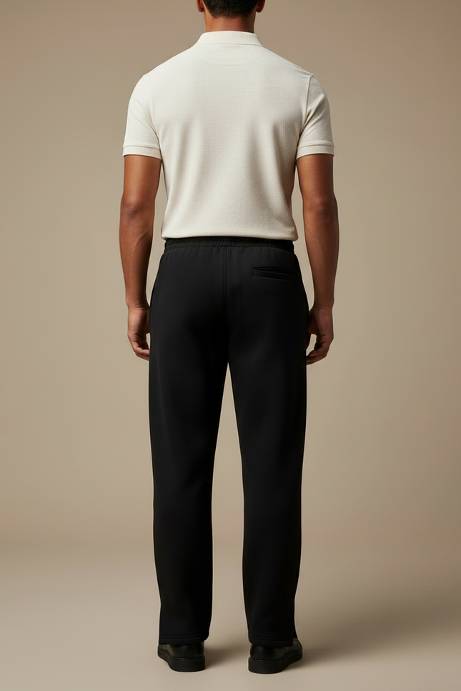 Pantalon Noir Ample Brodé Décontracté Homme - Molleton - vue 2