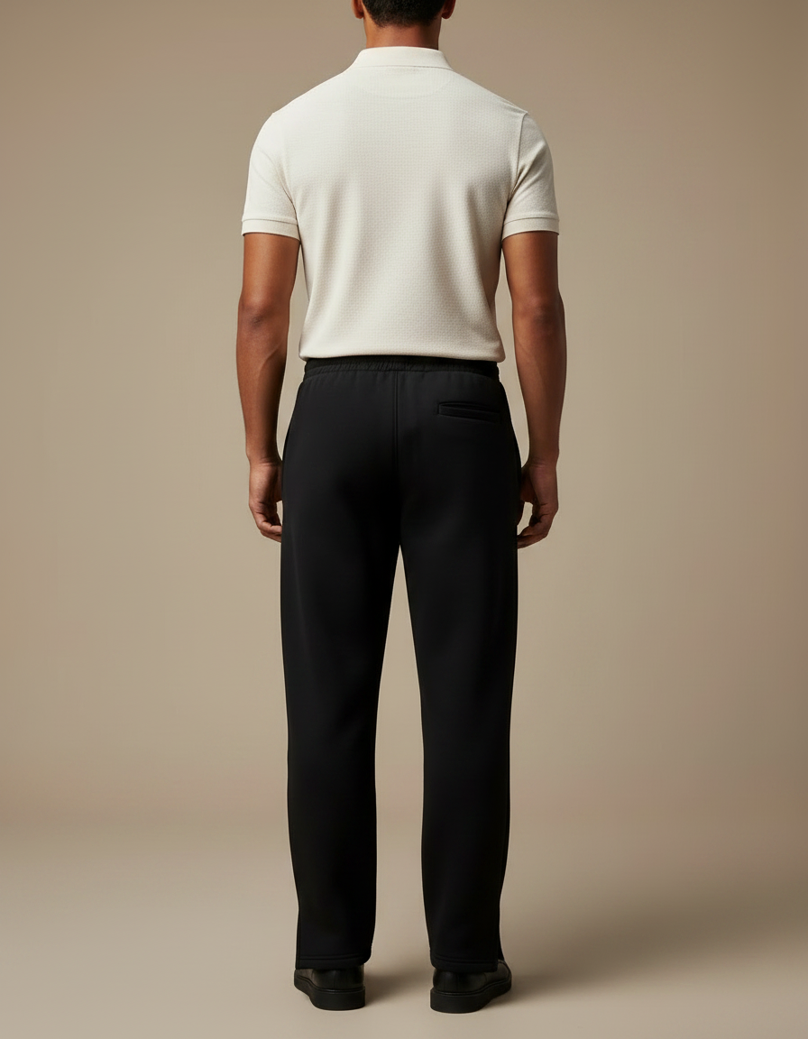 Pantalon Noir Ample Brodé Décontracté Homme - Molleton - vue 2
