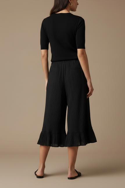 Pantalon Capri Noir Femme - Viscose - vue 2