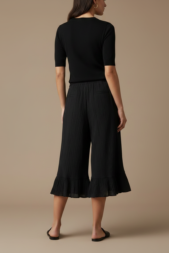 Pantalon Capri Noir Femme - Viscose - vue 2